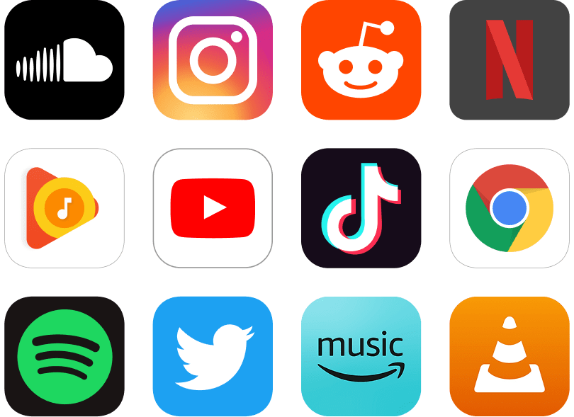 Apps supported by Native including YouTube, Spotify, and more
